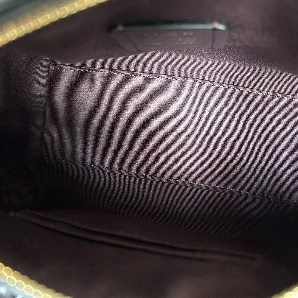 Coach Mini Rowan Brown Black‎ Signature Canvas Leather Satchel Bag Excellent